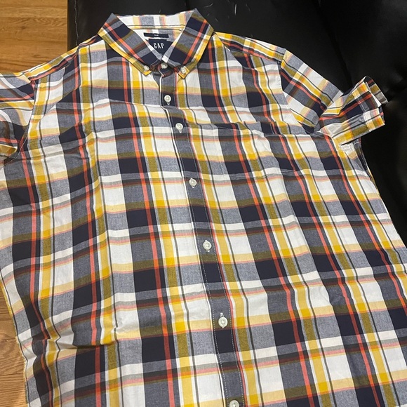 Gap multi plaid short sleeve shirt Sz XL - Picture 7 of 12